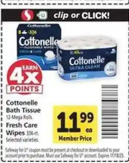 Safeway Cottonelle Bath Tissue offer