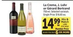 Safeway La Crema, J. Lohr or Gérard Bertrand offer