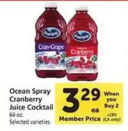 Safeway Ocean Spray Cranberry Juice Cocktail offer