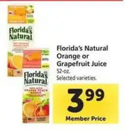 Safeway Florida's Natural Orange or Grapefruit Juice offer