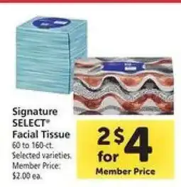 Safeway Signature Select Facial Tissue offer