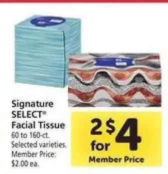 Safeway Signature Select Facial Tissue offer