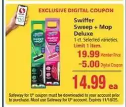 Safeway Swiffer Sweep + Mop Deluxe offer