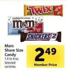 Safeway Mars Share Size Candy offer