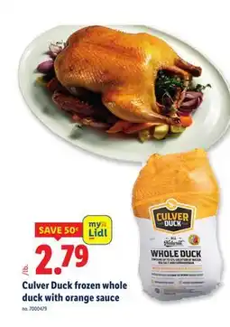 Lidl Culver Duck frozen whole duck with orange sauce offer