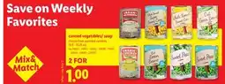 Lidl canned vegetables/soup offer