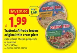 Lidl Trattoria Alfredo frozen original thin crust pizza offer