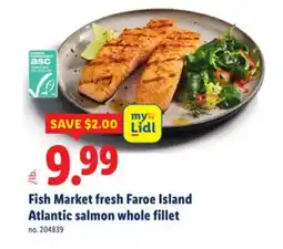 Lidl Fish Market fresh Faroe Island Atlantic salmon whole fillet offer