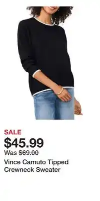 Nordstrom Vince Camuto Tipped Crewneck Sweater offer