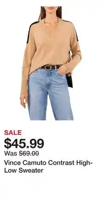 Nordstrom Vince Camuto Contrast High-Low Sweater offer