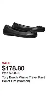 Nordstrom Tory Burch Minnie Travel Pavé Ballet Flat (Women) offer