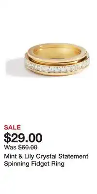 Nordstrom Mint & Lily Crystal Statement Spinning Fidget Ring offer