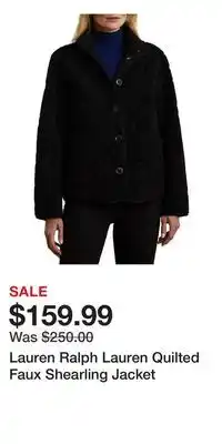 Nordstrom Lauren Ralph Lauren Quilted Faux Shearling Jacket offer