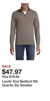 Nordstrom Lands' End Bedford Rib Quarter Zip Sweater offer