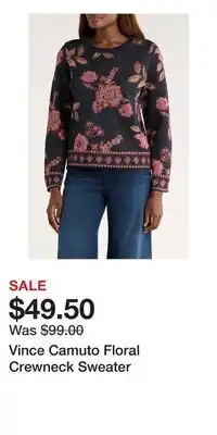 Nordstrom Vince Camuto Floral Crewneck Sweater offer