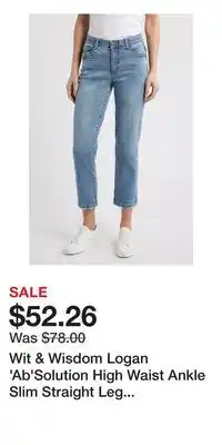 Nordstrom Wit & Wisdom Logan 'Ab'Solution High Waist Ankle Slim Straight Leg Jeans offer
