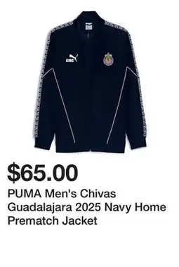 Dick's Sporting Goods PUMA Men's Chivas Guadalajara 2025 Navy Home Prematch Jacket offer