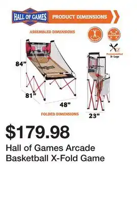 Dick's Sporting Goods Hall of Games Arcade Basketball X-Fold Game offer