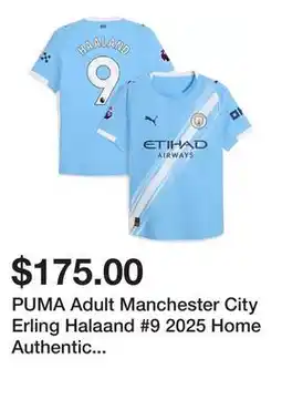 Dick's Sporting Goods PUMA Adult Manchester City Erling Halaand #9 2025 Home Authentic Jersey offer