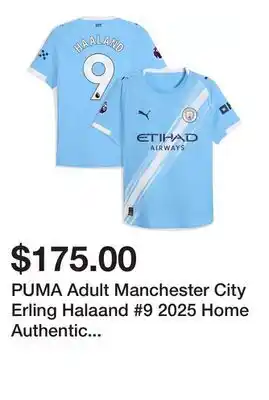Dick's Sporting Goods PUMA Adult Manchester City Erling Halaand #9 2025 Home Authentic Jersey offer
