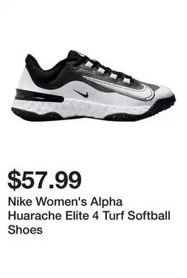 Dick's Sporting Goods Nike Women's Alpha Huarache Elite 4 Turf Softball Shoes offer
