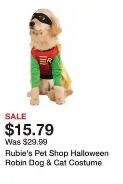 Petsmart Rubie's Pet Shop Halloween Robin Dog & Cat Costume offer