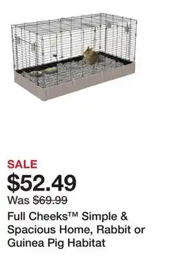 Petsmart Full Cheeks Simple & Spacious Home, Rabbit or Guinea Pig Habitat offer