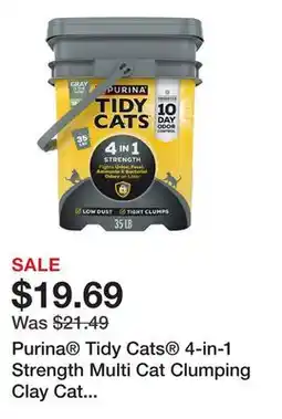 Petsmart Purina Tidy Cats 4-in-1 Strength Multi Cat Clumping Clay Cat Litter - 10 Day Odor Control offer