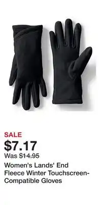 Kohl's Women's Lands' End Fleece Winter Touchscreen-Compatible Gloves offer