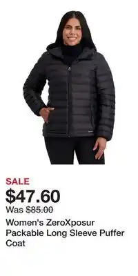 Kohl's Women's ZeroXposur Packable Long Sleeve Puffer Coat offer