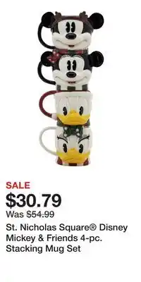 Kohl's St. Nicholas Square Disney Mickey & Friends 4-pc. Stacking Mug Set offer