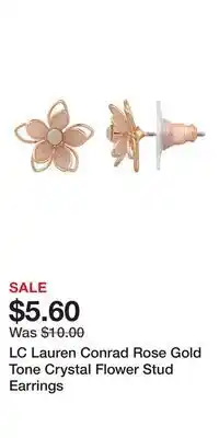 Kohl's LC Lauren Conrad Rose Gold Tone Crystal Flower Stud Earrings offer