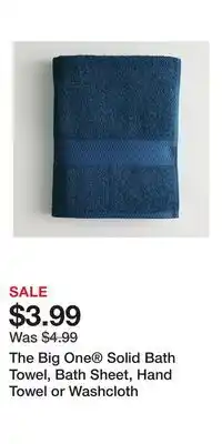 Kohl's The Big One Solid Bath Towel, Bath Sheet, Hand Towel or Washcloth offer