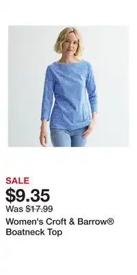 Kohl's Women's Croft & Barrow Boatneck Top offer