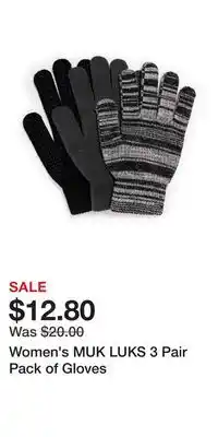 Kohl's Women's MUK LUKS 3 Pair Pack of Gloves offer