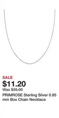Kohl's PRIMROSE Sterling Silver 0.85 mm Box Chain Necklace offer