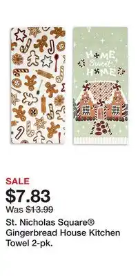 Kohl's St. Nicholas Square Gingerbread House Kitchen Towel 2-pk offer