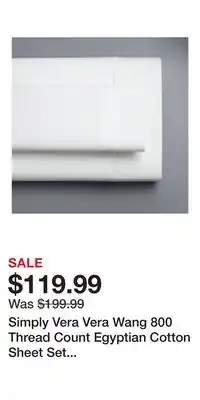 Kohl's Simply Vera Vera Wang 800 Thread Count Egyptian Cotton Sheet Set with Pillowcases offer