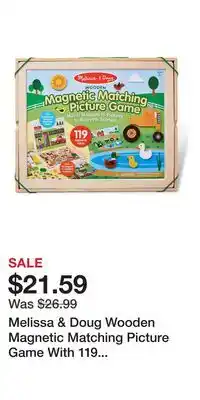 Kohl's Melissa & Doug Wooden Magnetic Matching Picture Game With 119 Magnets and Scene Cards offer
