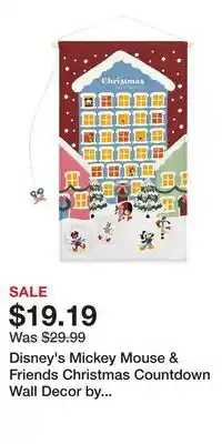 Kohl's Disney's Mickey Mouse & Friends Christmas Countdown Wall Decor by St. Nicholas Square offer