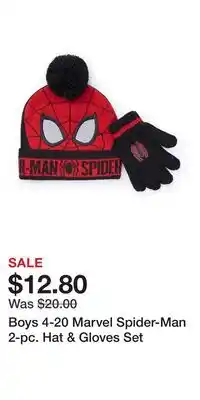 Kohl's Boys 4-20 Marvel Spider-Man 2-pc. Hat & Gloves Set offer