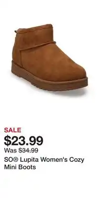 Kohl's SO Lupita Women's Cozy Mini Boots offer