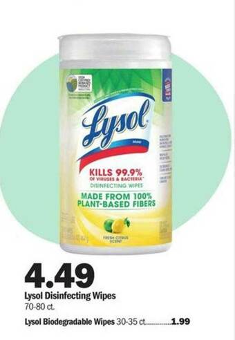 Meijer Lysol Disinfecting Wipes offer