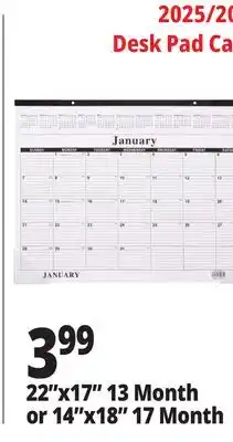 Ocean State Job Lot 2025-2026 Premiere 17 Month Desk Calendar 18 offer