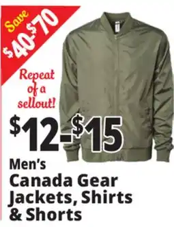 Ocean State Job Lot Men's Canada Gear Jackets, Shirts & Shorts offer
