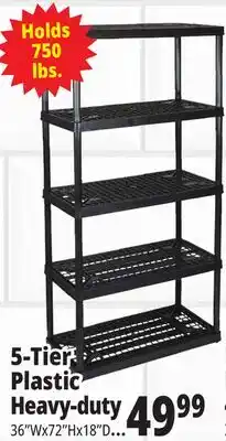 Ocean State Job Lot Maxit 4-Tier Plastic Shelving Unit 48 offer