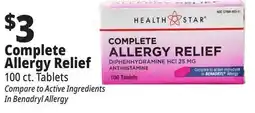 Ocean State Job Lot Health Star 25 mg Complete Allergy Relief 100 Tablets offer