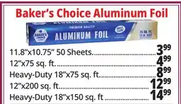 Ocean State Job Lot Bakers Choice Aluminum Foil offer