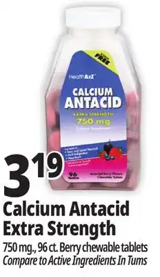 Ocean State Job Lot Calcium Antacid 750 mg Tablets 96 Count offer