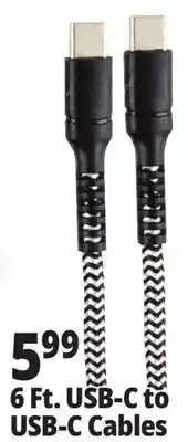 Ocean State Job Lot TechBunch Type-C to USB Type-C Charging Cable 6' offer
